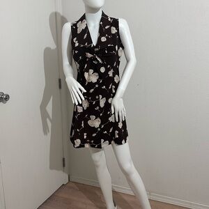 Mine Brown Floral Mini Dress